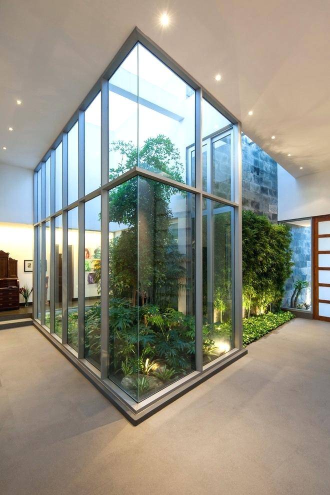 thiết kế vườn xanh trong nhà
