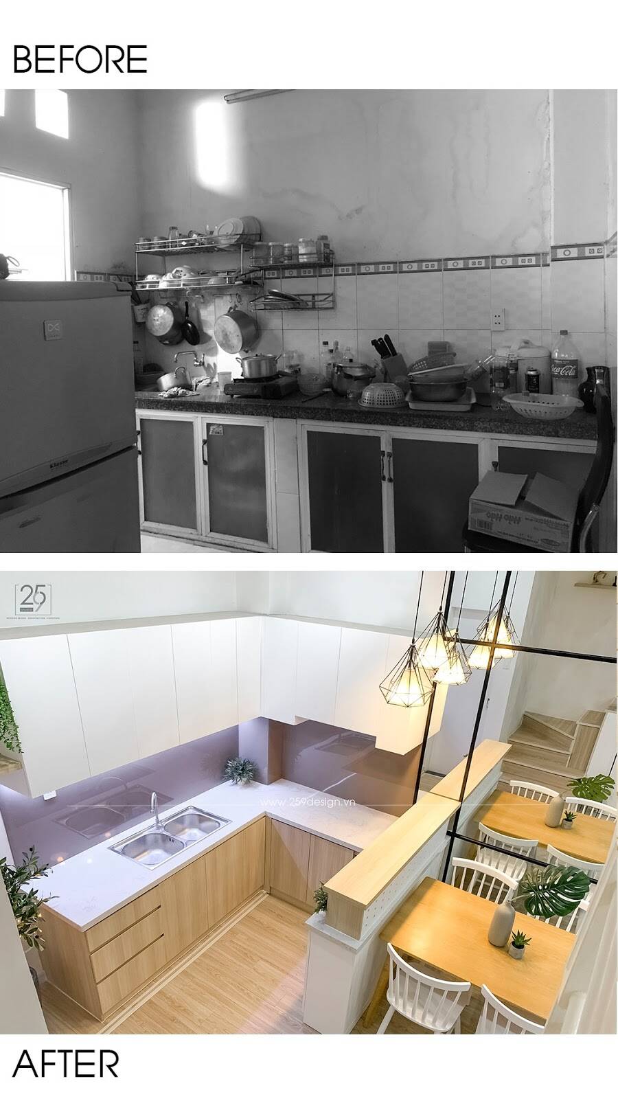Cải tạo căn nhà 52m2 tăm tối, bí bách thành không gian rộng thoáng, tiện nghi bất ngờ