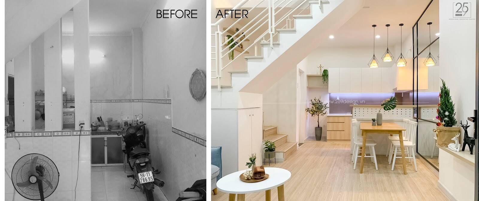 Cải tạo căn nhà 52m2 tăm tối, bí bách thành không gian rộng thoáng, tiện nghi bất ngờ
