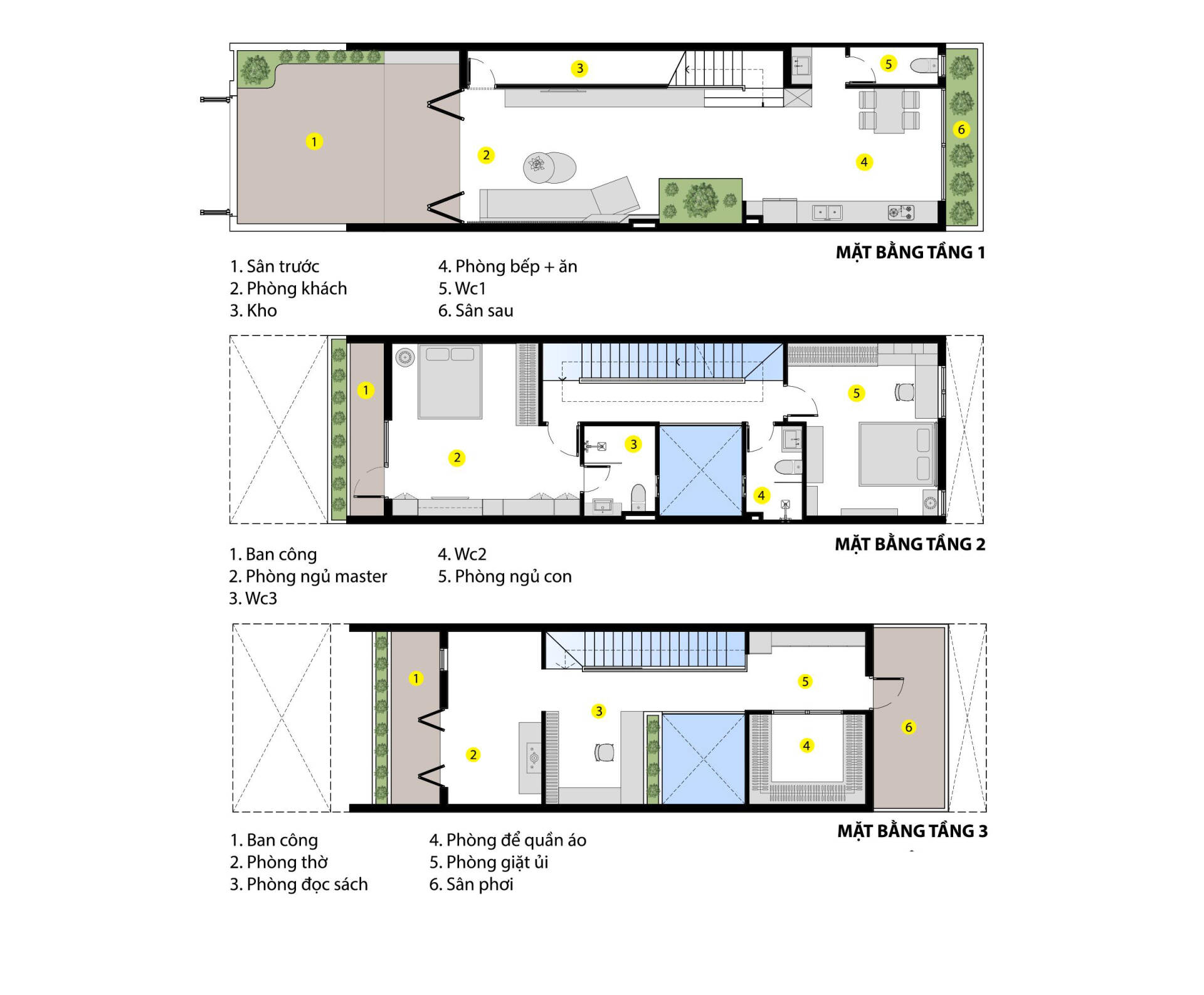 T House - Nhà ống 5x20 thiết kế hợp lý của gia chủ thuộc mệnh Thủy