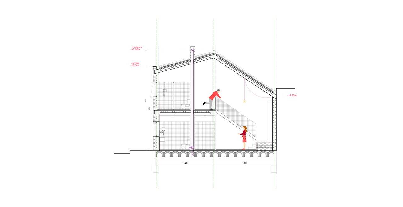 Nhà góc phố 2 tầng sở hữu sân thượng và sân trong thoáng sáng nhưng vẫn kín đáo, riêng tư