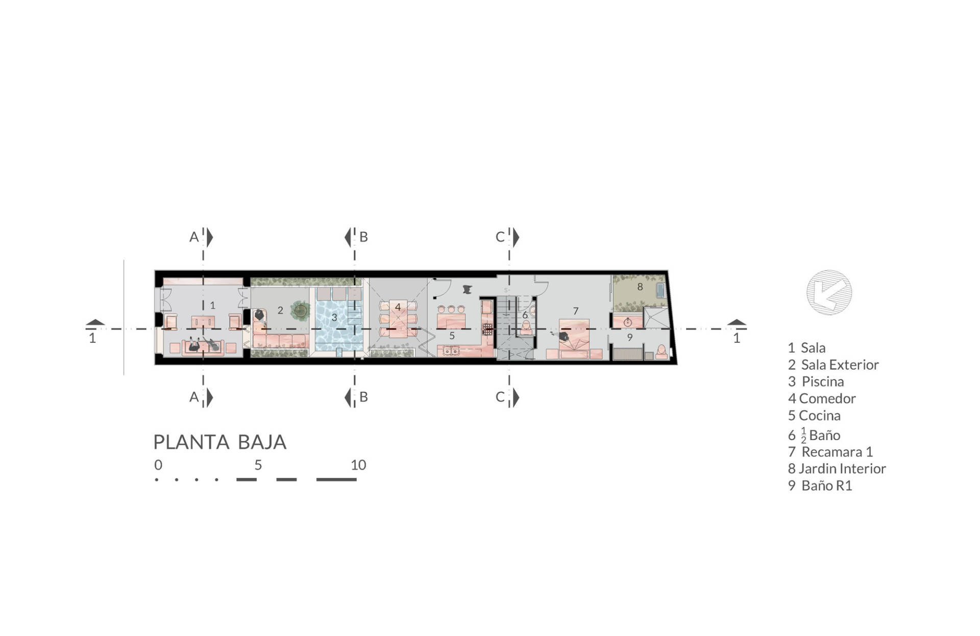 Nhà ống 4,7x26 thiết kế hiện đại, phóng khoáng, có cả hồ bơi và phòng khách ngoài trời